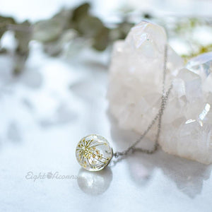 Pressed Natural Queen Anne's Lace flower, small 2 cm sphere