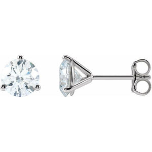 .10ctw up to 2.0ctw Diamond Studs in 14kw 3-Prong Martini