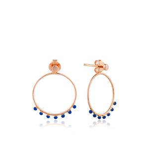 Rose Gold Dotted Front Hoop Earrings