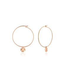 Load image into Gallery viewer, Rose Gold Ripple Hoop Earrings