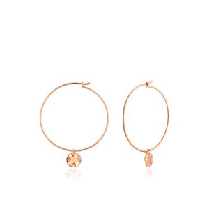 Rose Gold Ripple Hoop Earrings