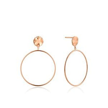 Load image into Gallery viewer, Rose Gold Ripple Front Hoop Earrings