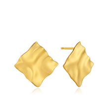 Load image into Gallery viewer, Gold Crush Mini Square Stud Earrings
