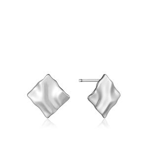 Silver Crush Mini Square Stud Earrings