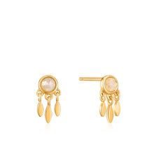 Load image into Gallery viewer, Gold Midnight Fringe Stud Earrings