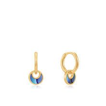 Load image into Gallery viewer, Gold Tidal Abalone Crescent Huggie Hoops