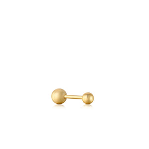Mini Sphere Barbell Gold Single Earring