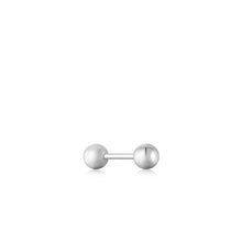 Load image into Gallery viewer, Silver Sphere Barbell Single Earring
