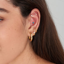 Load image into Gallery viewer, Gold Kyoto Opal Cabochon Huggie Hoop Earrings