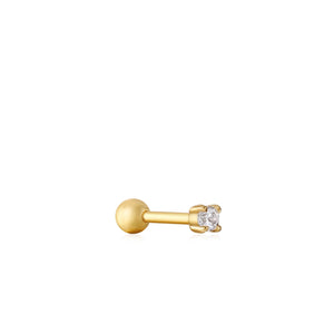 Gold Sparkle Barbell Single Earring