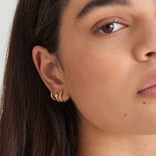 Load image into Gallery viewer, Gold Smooth Huggie Hoop Earrings