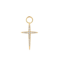Load image into Gallery viewer, Gold Cross Earring Charm