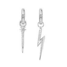Load image into Gallery viewer, Silver Lightning Earring Charm