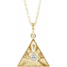 Load image into Gallery viewer, 14k Yellow Gold Diamond Eye of Providence Necklace