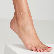 Load image into Gallery viewer, Gold Star Mother of Pearl Drop Anklet