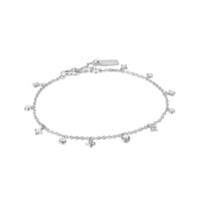 Load image into Gallery viewer, Silver Star Mother of Pearl Drop Anklet