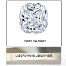 Load image into Gallery viewer, Lab Grown 1.01ct Cushion Diamond D SI1
