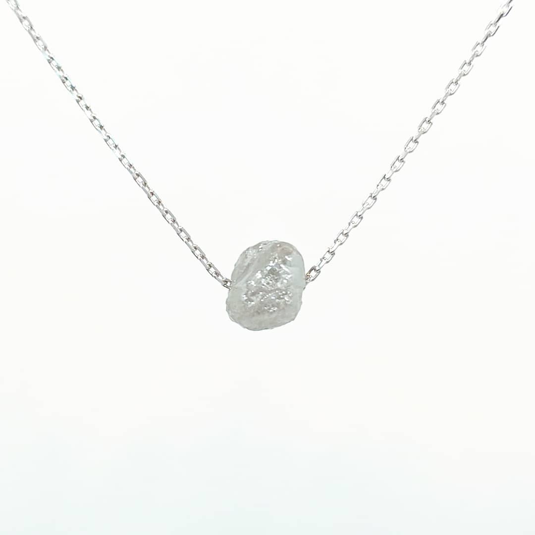 Silver Raw Diamond Pendant Necklace – Yifat Bareket Jewelry Designs
