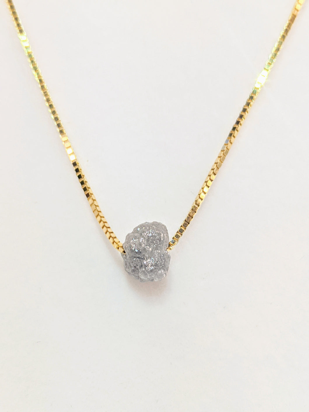 Rough Diamond Solitaire Necklace