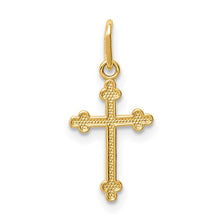 Load image into Gallery viewer, 14k Polished Small Budded Cross Charm