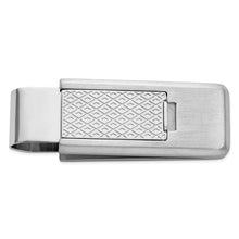 Load image into Gallery viewer, Stainless Steel Diamond Patterned Flip Money Clip