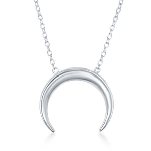  Sterling Silver Downward Crescent Necklace