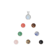 Load image into Gallery viewer, Rhodium Plated CZ Marble Cage Pendant with 10mm Assorted Stones