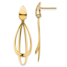 Load image into Gallery viewer, 14k Polished and Brushed Post Dangle Earrings