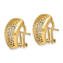 Load image into Gallery viewer, 14K Two-tone Polished D/C Omega Back Earrings