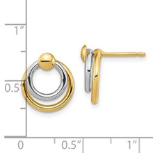 Load image into Gallery viewer, 14K Two-tone Polished Post Dangle Earrings