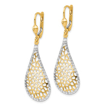 Load image into Gallery viewer, 14K with White Rhodium Polished and D/C Leverback Earrings
