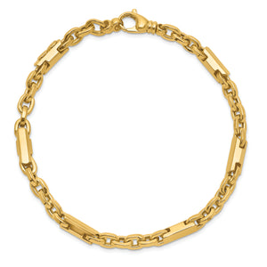 14k Gold Polished Fancy Link Bracelet Chain
