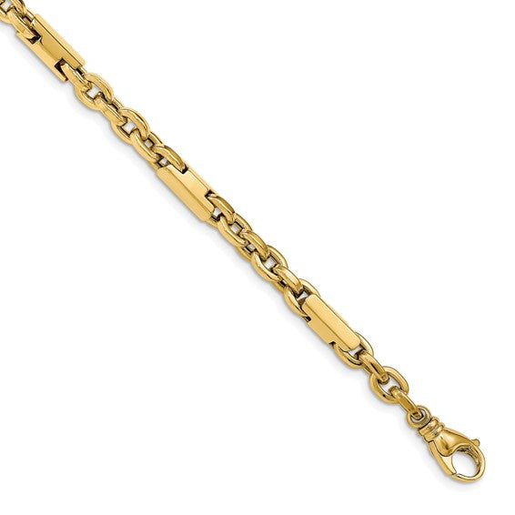 14k Gold Polished Fancy Link Bracelet Chain