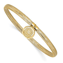 Load image into Gallery viewer, 14K Polished Sun Charm Stretch Bangle