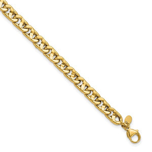 14k Gold Polished Anchor Bracelet Chain