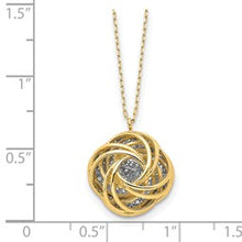 Load image into Gallery viewer, 14K Two-tone Polished D/C Love Knot Necklace