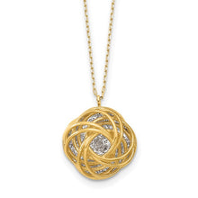Load image into Gallery viewer, 14K Two-tone Polished D/C Love Knot Necklace