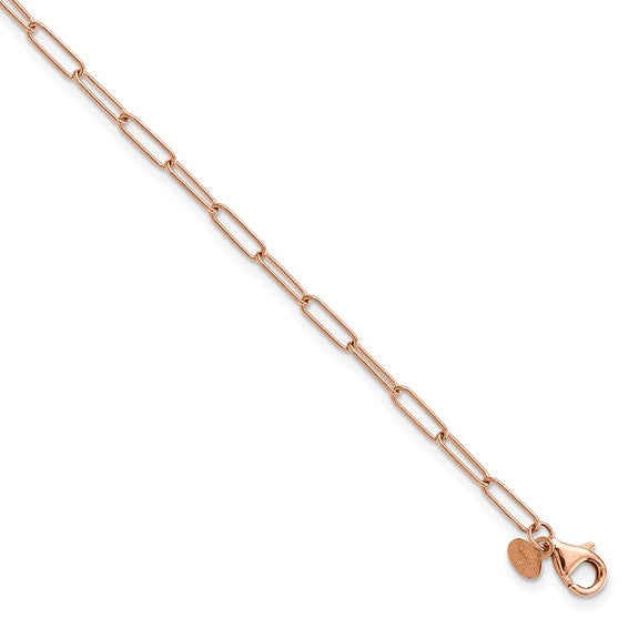 14K Rose Gold Polished Fancy Link Necklace Chain
