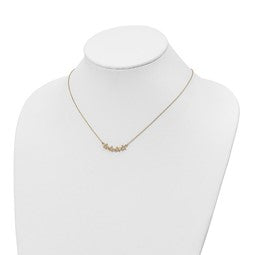 14k Polished Diamond and Star with 1.75in ext. Necklace