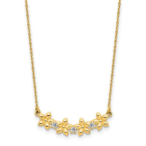 14k Polished Diamond and Star with 1.75in ext. Necklace