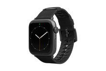Load image into Gallery viewer, Vulcan Obsidian - Black Leather Apple Watch Band