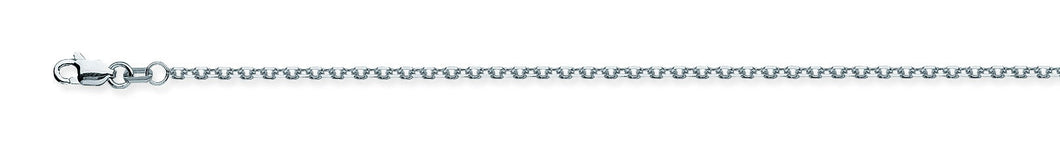 14k White Gold 1.5mm Diamond Cut Open Cable Link Chain