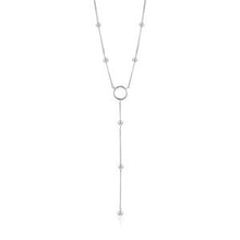 Load image into Gallery viewer, Silver Modern Circle Y Necklace