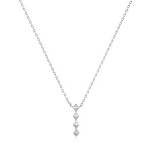 Silver Spike Drop Necklace
