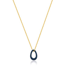 Load image into Gallery viewer, Navy Blue Enamel Gold Twisted Pendant Necklace