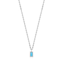 Load image into Gallery viewer, Turquoise Drop Pendant Silver Necklace