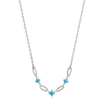 Load image into Gallery viewer, Turquoise Silver Link Necklace