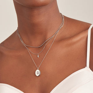 Silver Locket Pendant Necklace