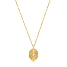 Load image into Gallery viewer, Gold Scattered Stars Kyoto Opal Disc Necklace