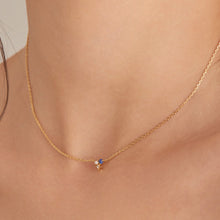 Load image into Gallery viewer, Gold Lapis Star Necklace